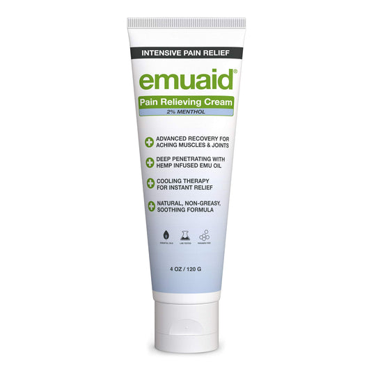 EMUAID Intensive Pain Relief Cream Topical Relief Cream for Shoulder Neck Lower Back Hip Knee Leg and Feet Discomfort Eases Sciatica Tendon Sensitivity and Physical Discomfort 4oz
