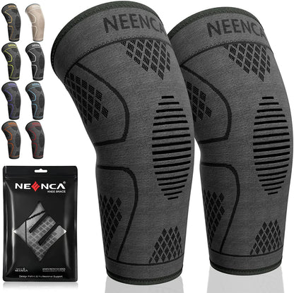 NEENCA Knee Braces for Knee Pain Women & Men -2 Pack Knee Sleeves for Knee Pain Set Knee Brace Compression Sleeves Knee Support for Sports Running Meniscus Tear ACL PCL Arthritis Pain Relief...