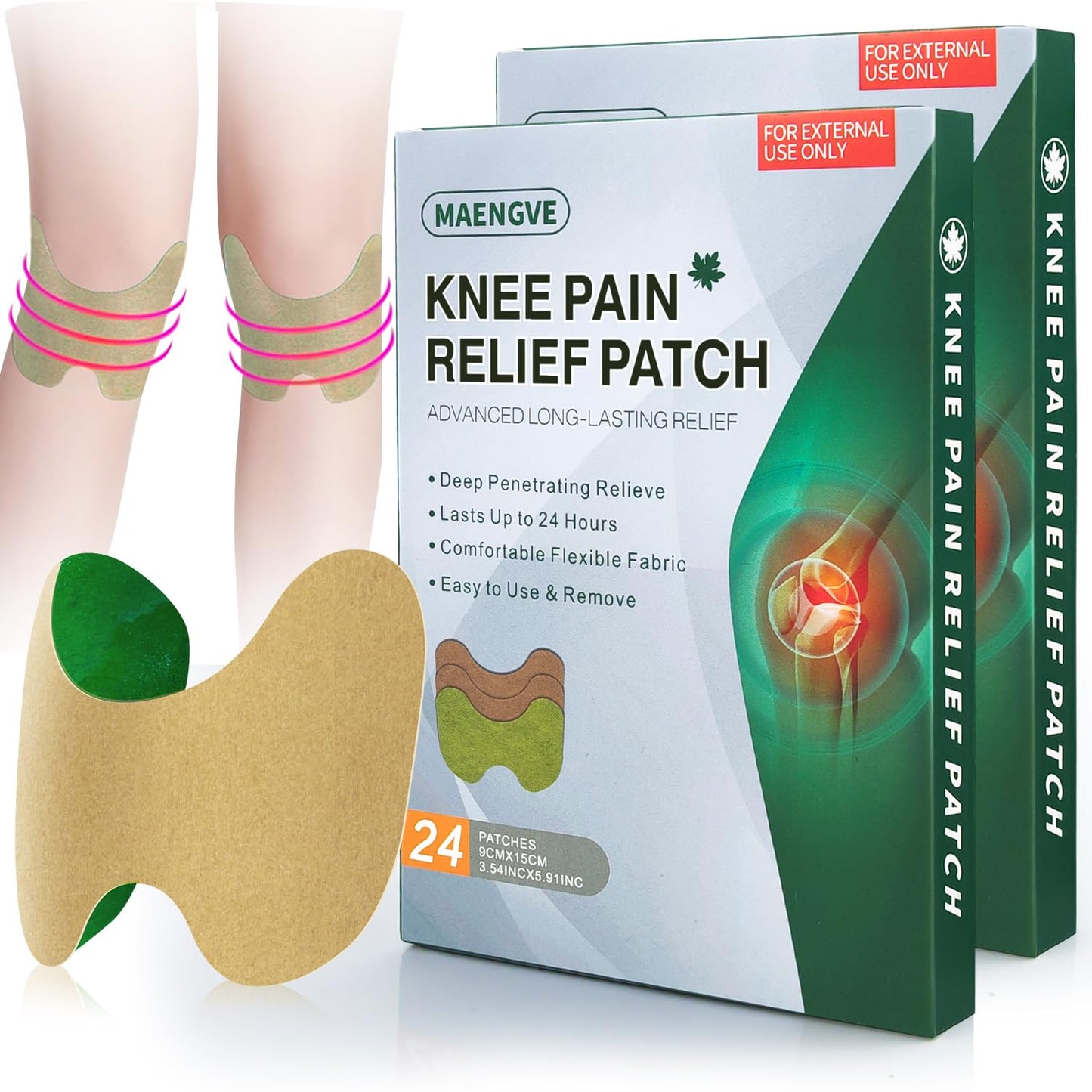 48Pcs Knee Pain Relief Patch - Extra Strength Pain Relief Patches Neck & Back - Fast & Long-Lasting Relief